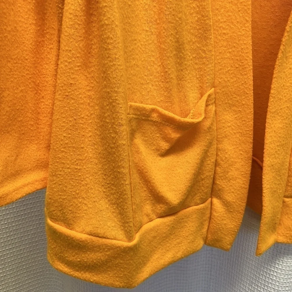 Rush fashion open front yellow fuzzy cardigan XL